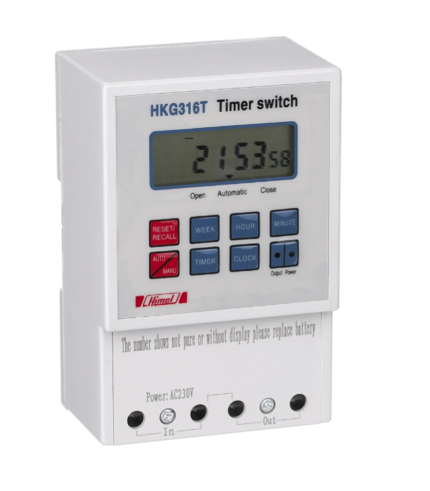 Digital time switch, HKG316T, 230400 V AC, double output, internal alkaline battery