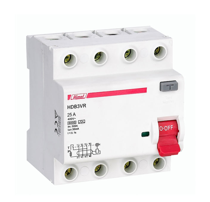 HDB3VR425SC-25-A.jpg کلید نشتی جریان RCCB هیمل |چهار پل 25 آمپر | 30 میلیآمپر - تصویر 1