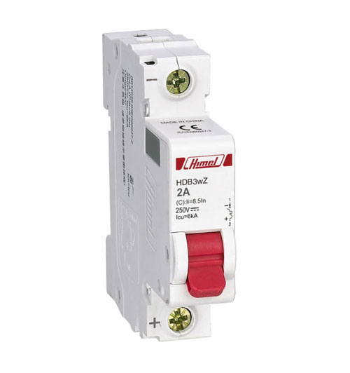 HDB3WZ1C2.jpg کلید مینیاتوری DC هیمل | تک پل 2 آمپر | 250 ولت | 6kA - تصویر 1