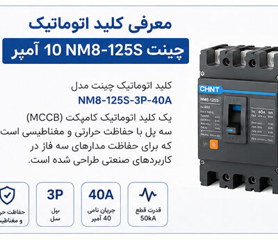 کلید اتوماتیک چینت NM8-125S-3P-40A سه پل 40 آمپر