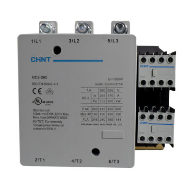 کنتاکتور 225 آمپر چینت مدل NC2-225 نمای روبه‌رو
