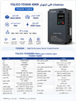 مشخصات فنی اینورتر YOLICO YD3045 45KW